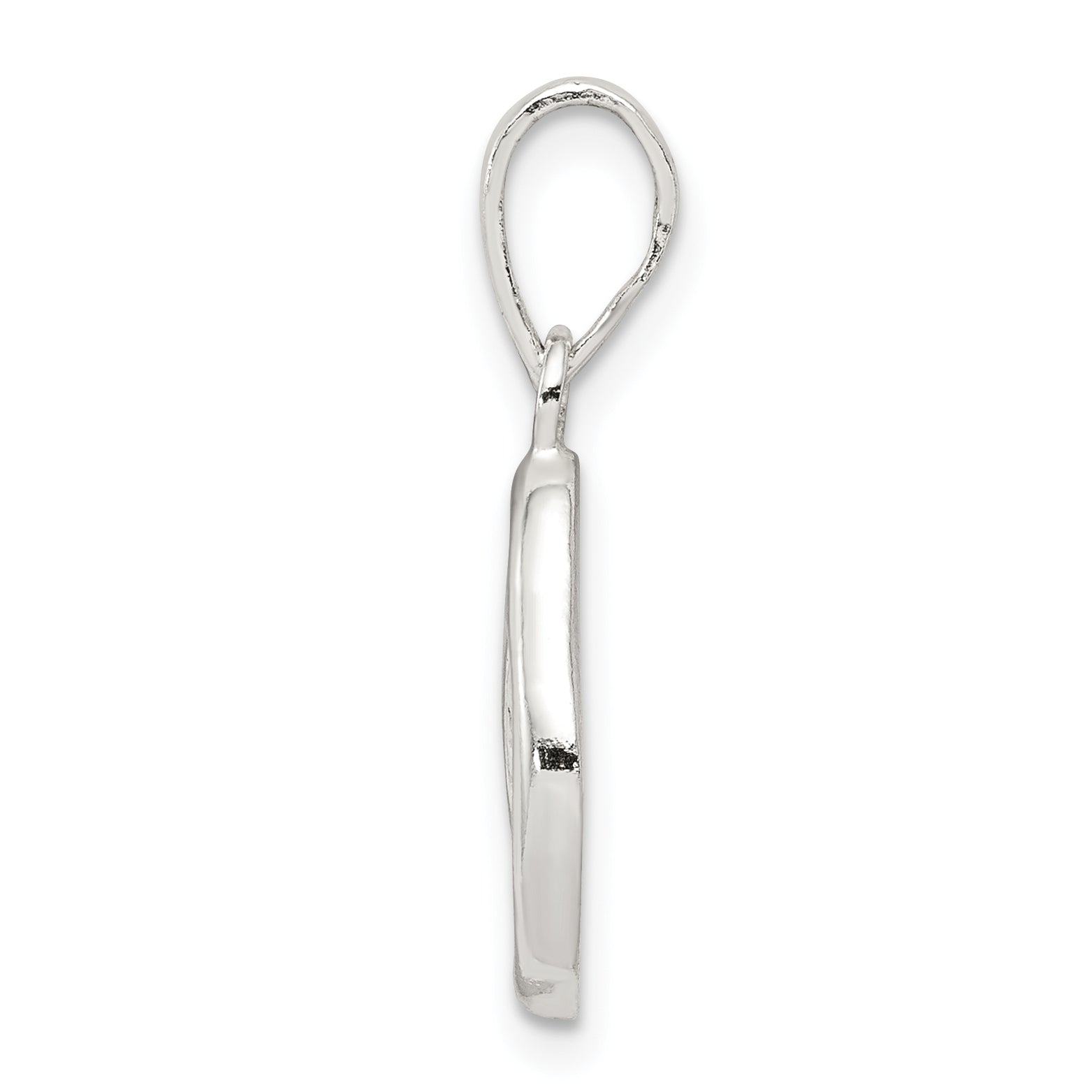 Sterling Silver 925 Letter O Pendant with Anti-Tarnish Coating