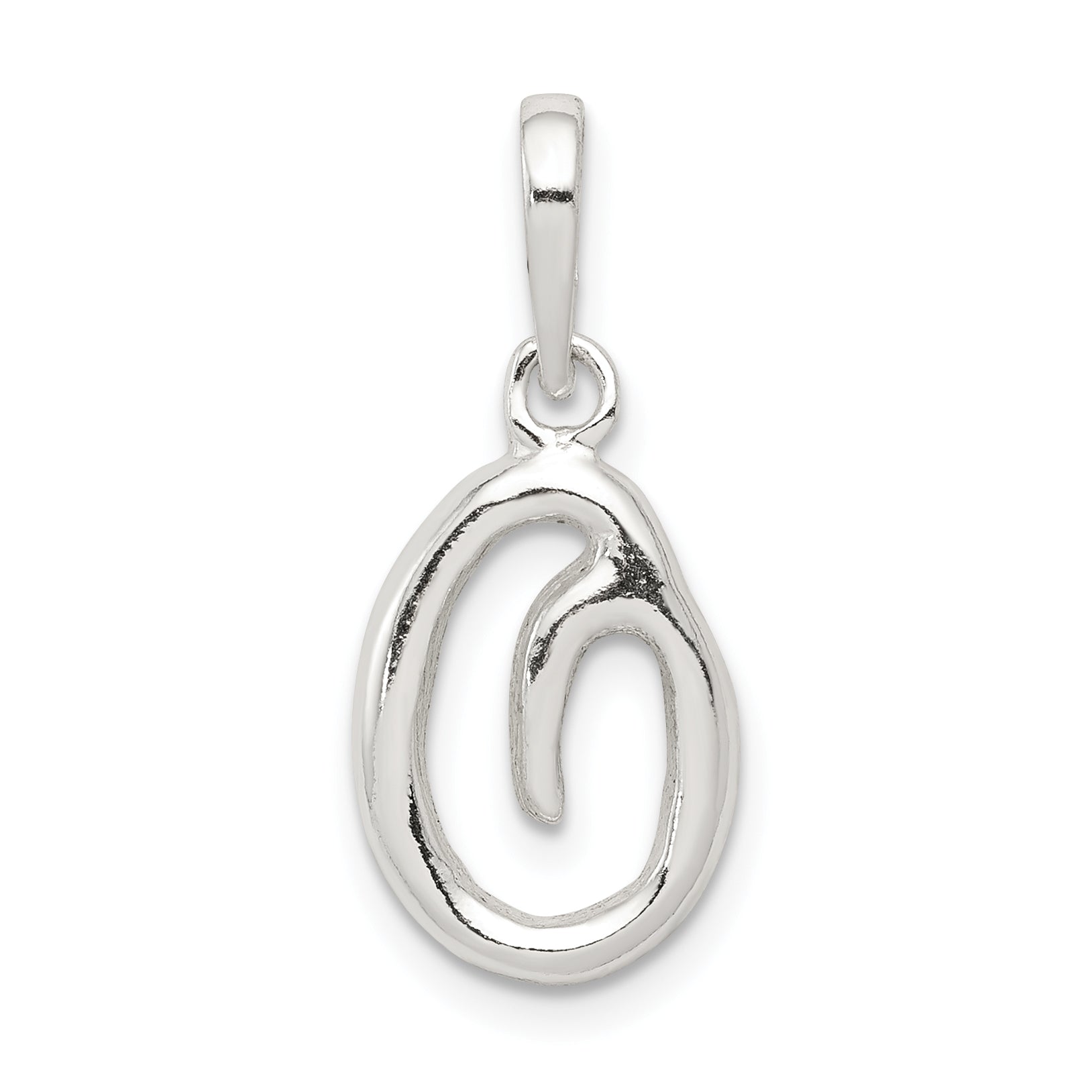 Sterling Silver Letter O Initial Pendant Main image