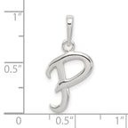 Sterling Silver Initial P Pendant with Anti-Tarnish Finish