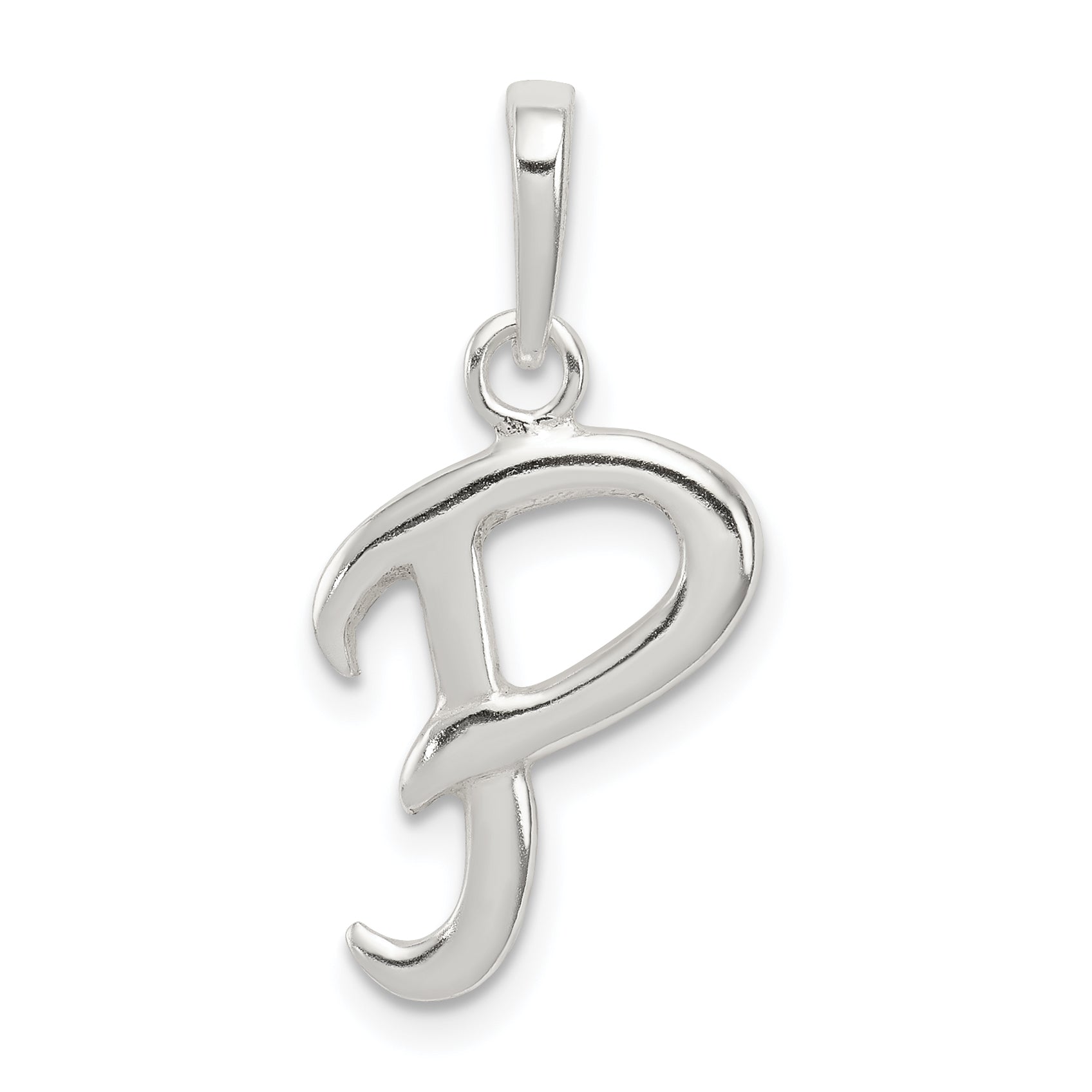 Sterling Silver Letter P Initial Pendant Main image