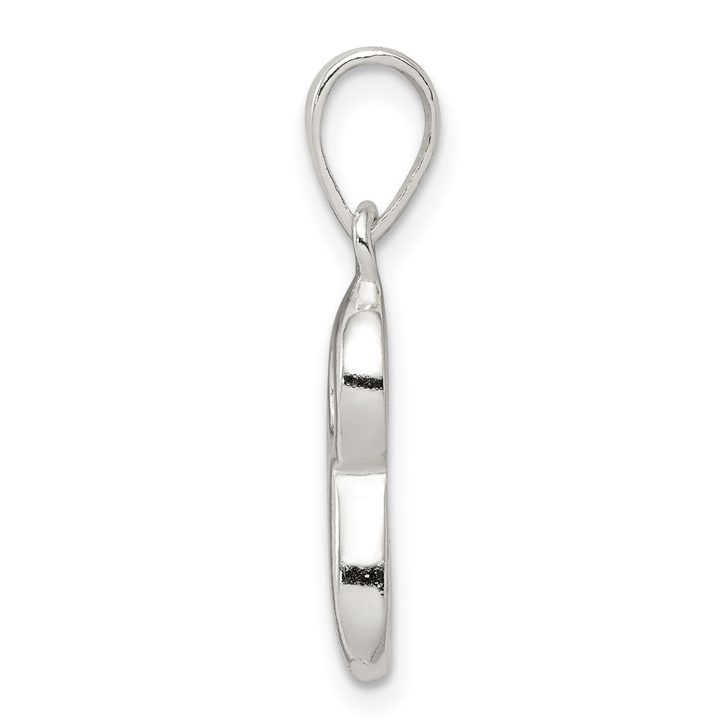 Sterling Silver 925 Initial S Pendant with Anti-Tarnish Coating