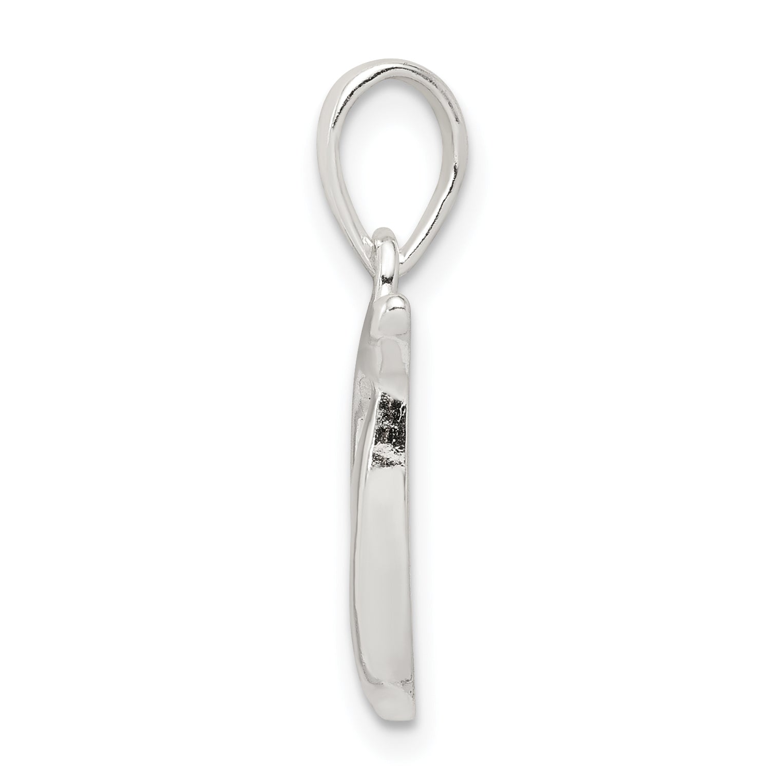 925 Sterling Silver Letter T Pendant with Anti-Tarnish Finish Sophia Jewelers Secondary image