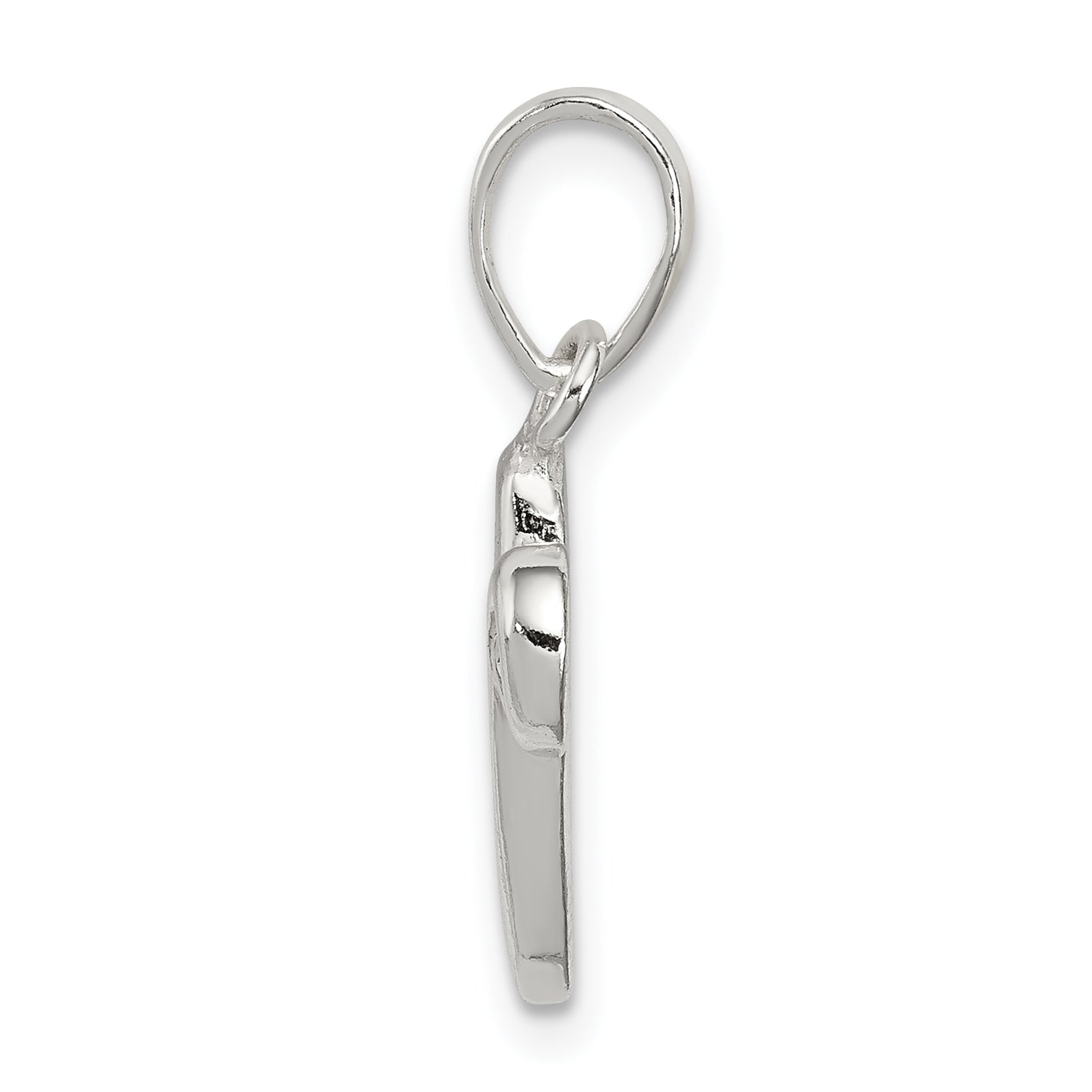 Sterling Silver 925 Initial V Pendant with Anti-Tarnish Finish Secondary image