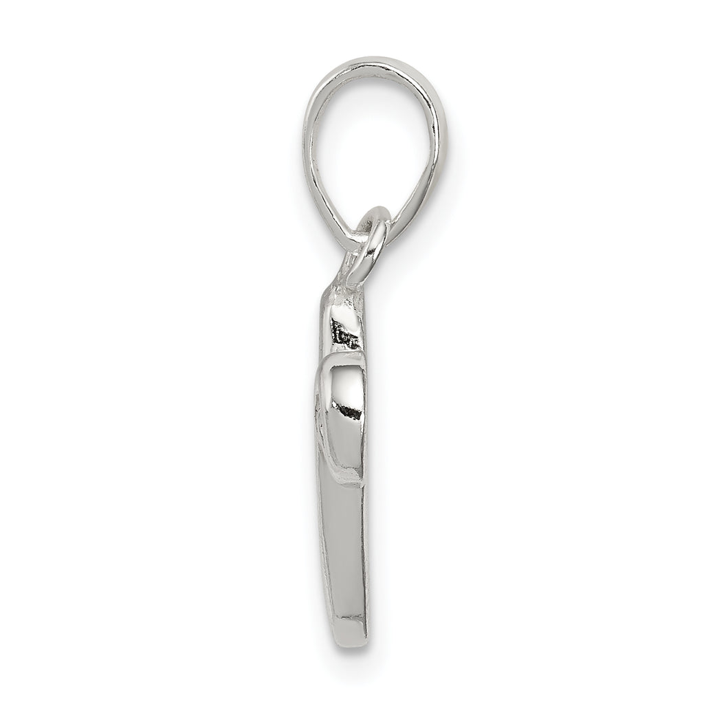 Sterling Silver 925 Initial V Pendant with Anti-Tarnish Finish