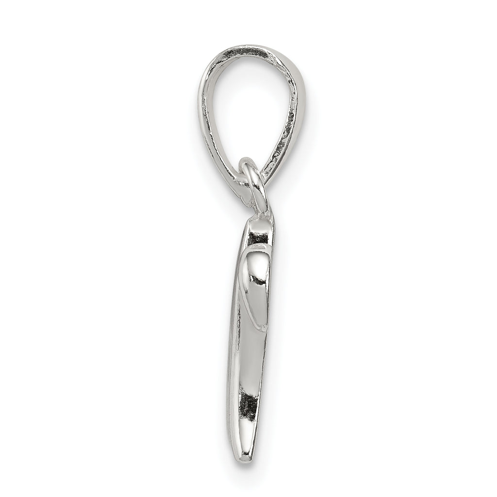 Sterling Silver 925 Initial W Pendant with Anti-Tarnish Finish