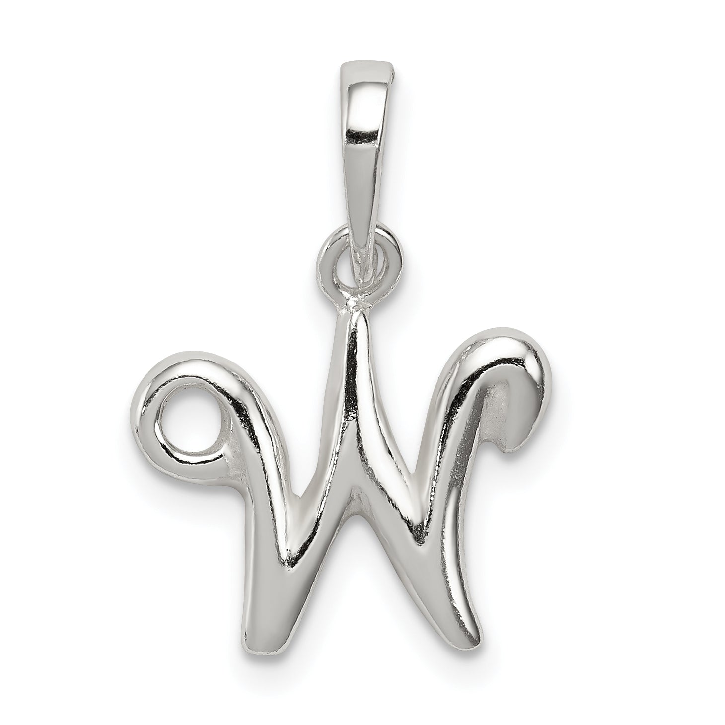 Sterling Silver Letter W Initial Pendant Main image