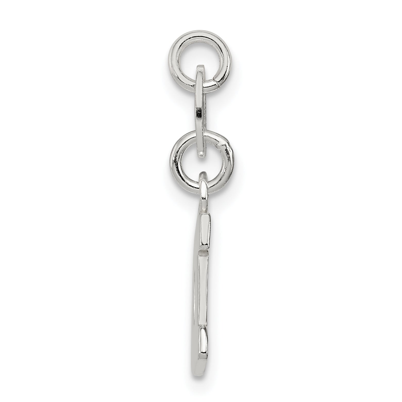 Sterling Silver 925 Initial D Charm Solid Casted Pendant Elegant Design