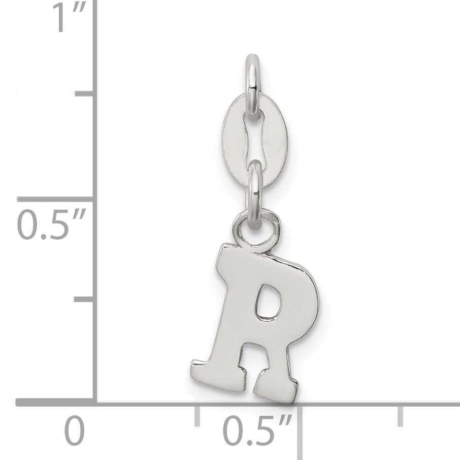 Sophia Jewelers 925 Sterling Silver 'R' Initial Charm Elegant Solid Design