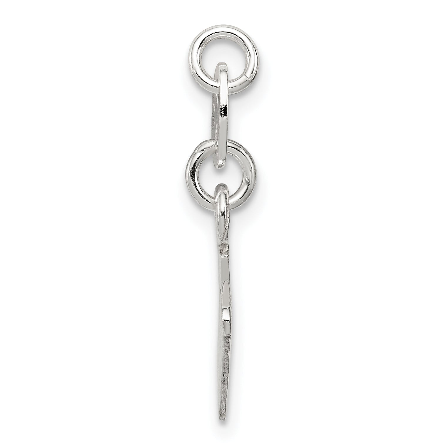 Sterling Silver 925 Letter W Charm Solid Casted Elegant Pendant
