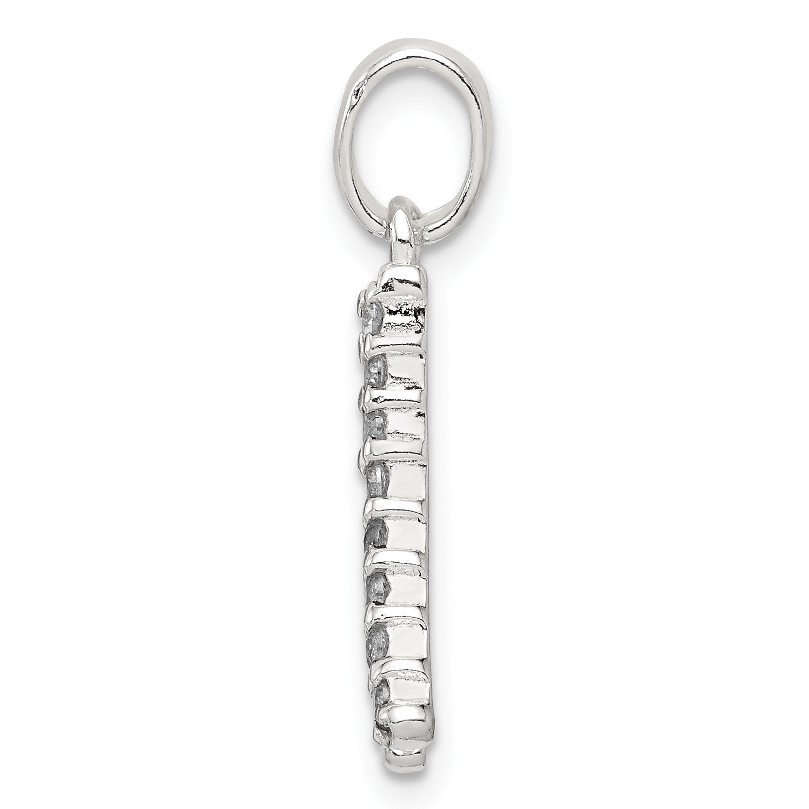 Sterling Silver 925 Initial 'A' Pendant with Clear CZ Gemstone Secondary image