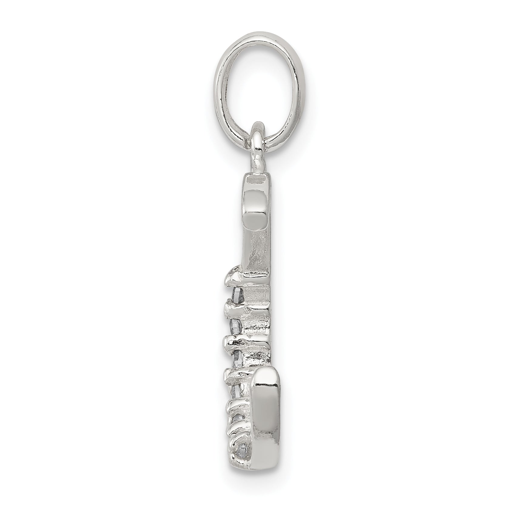 Sterling Silver CZ Initial C Pendant with Anti-Tarnish Elegance Secondary image