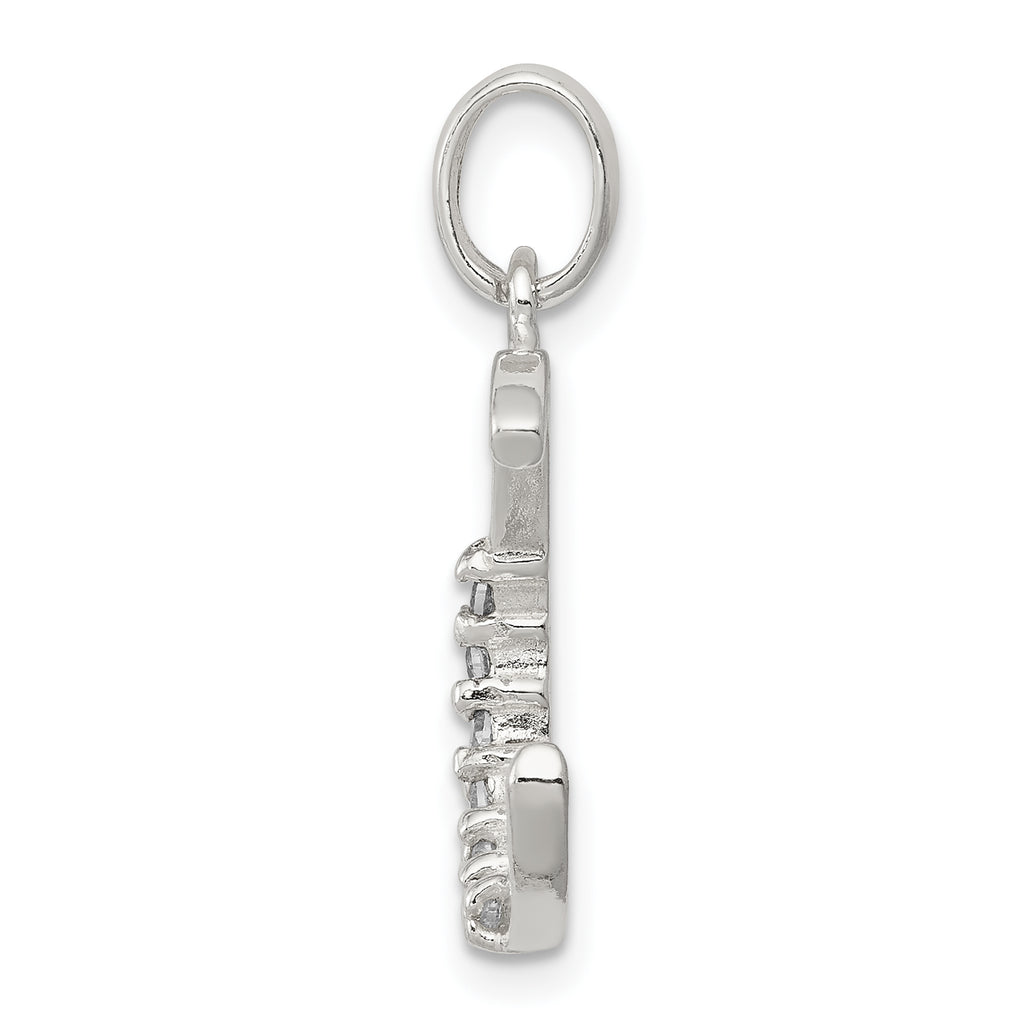 Sterling Silver CZ Initial C Pendant with Anti-Tarnish Elegance