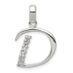 Sterling Silver CZ Letter D Initial Pendant