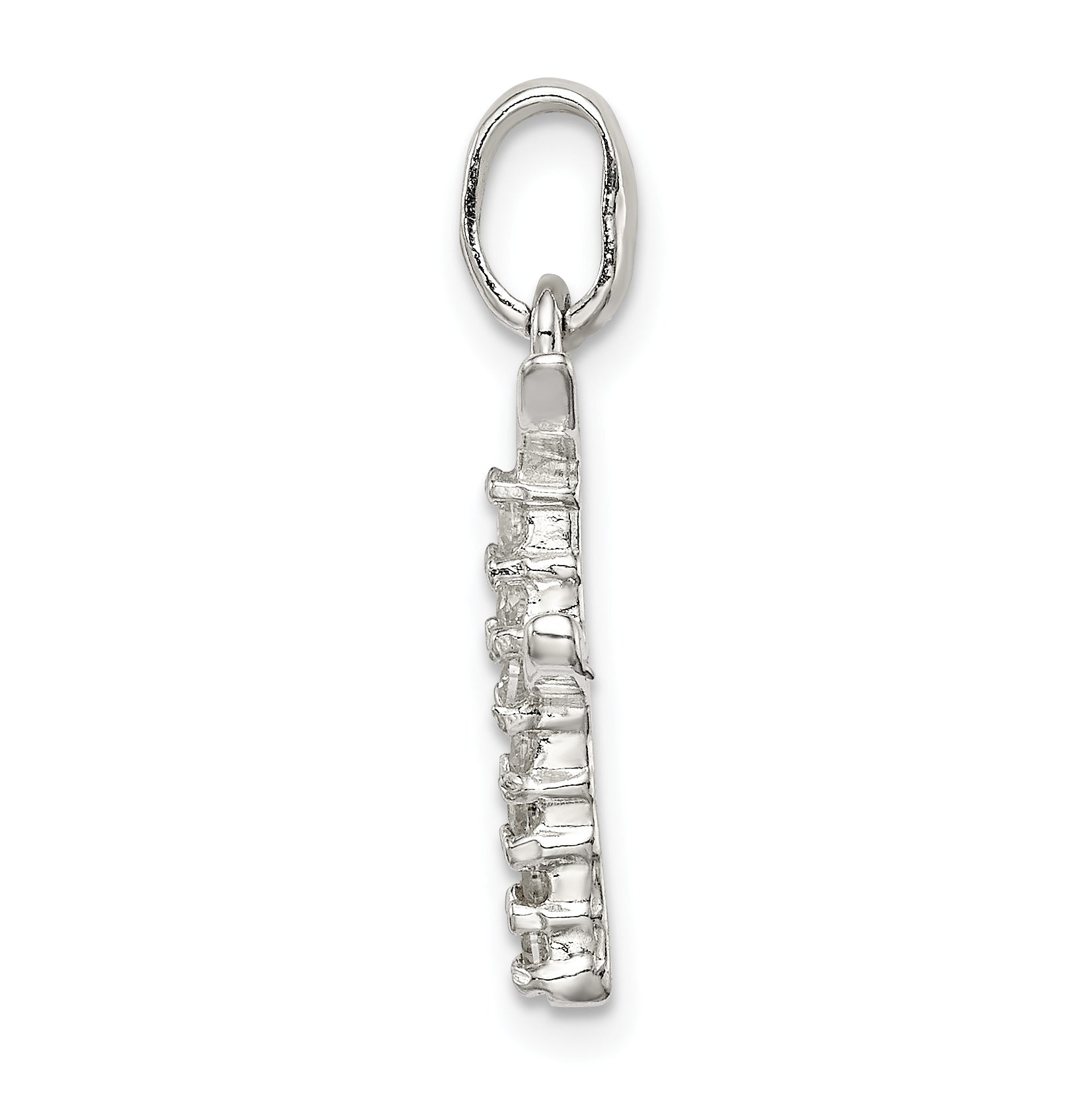 Sophia Jewelers Sterling Silver CZ Initial Pendant F with Anti-Tarnish Finish Secondary image