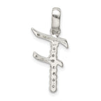 Sophia Jewelers Sterling Silver CZ Initial Pendant F with Anti-Tarnish Finish