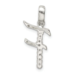 Sterling Silver CZ Letter F Initial Pendant