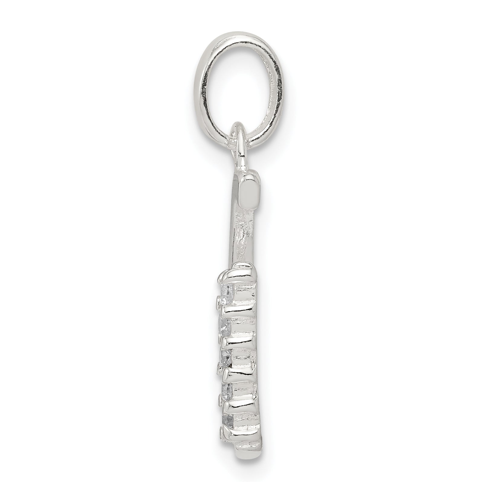 Sterling Silver CZ Letter G Pendant with Anti-Tarnish Coating Secondary image