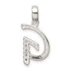 Sterling Silver CZ Letter G Pendant with Anti-Tarnish Coating
