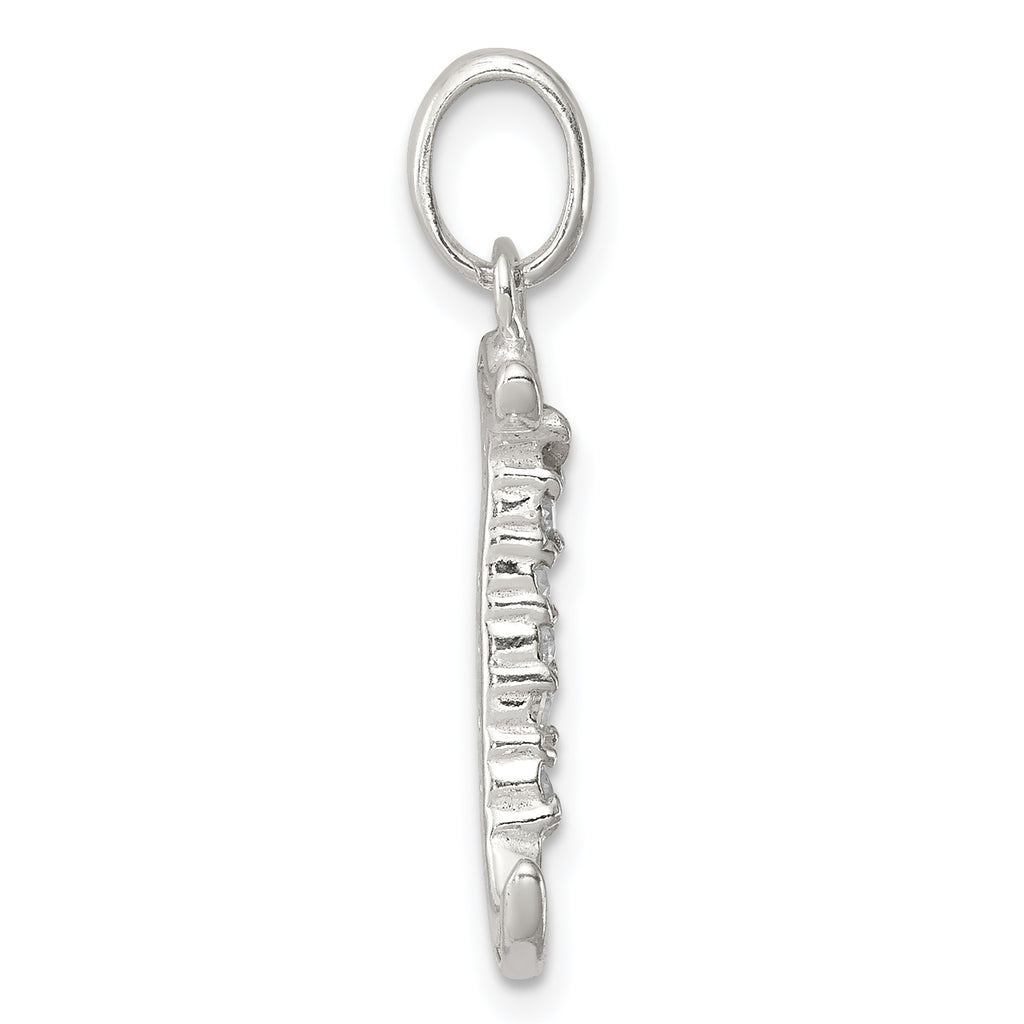 Sophia Jewelers Sterling Silver CZ J Initial Pendant Anti-Tarnish Elegant Design