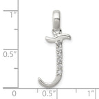 Sophia Jewelers Sterling Silver CZ J Initial Pendant Anti-Tarnish Elegant Design