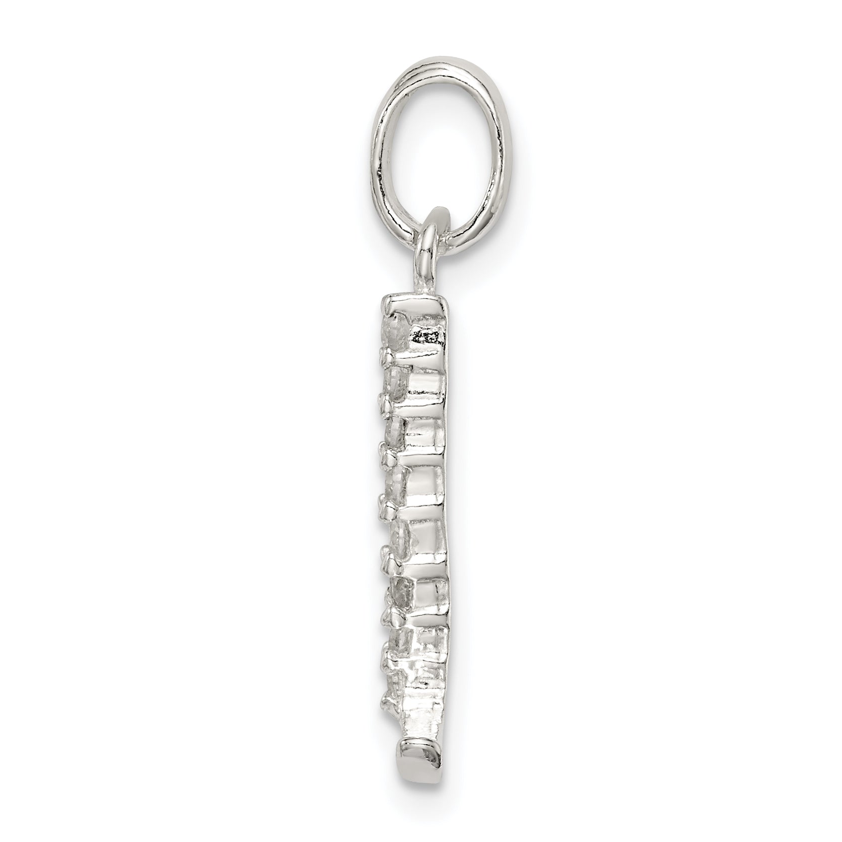 Sterling Silver 925 Initial L Pendant with Clear CZ Elegant Design Secondary image