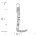 Sterling Silver 925 Initial L Pendant with Clear CZ Elegant Design