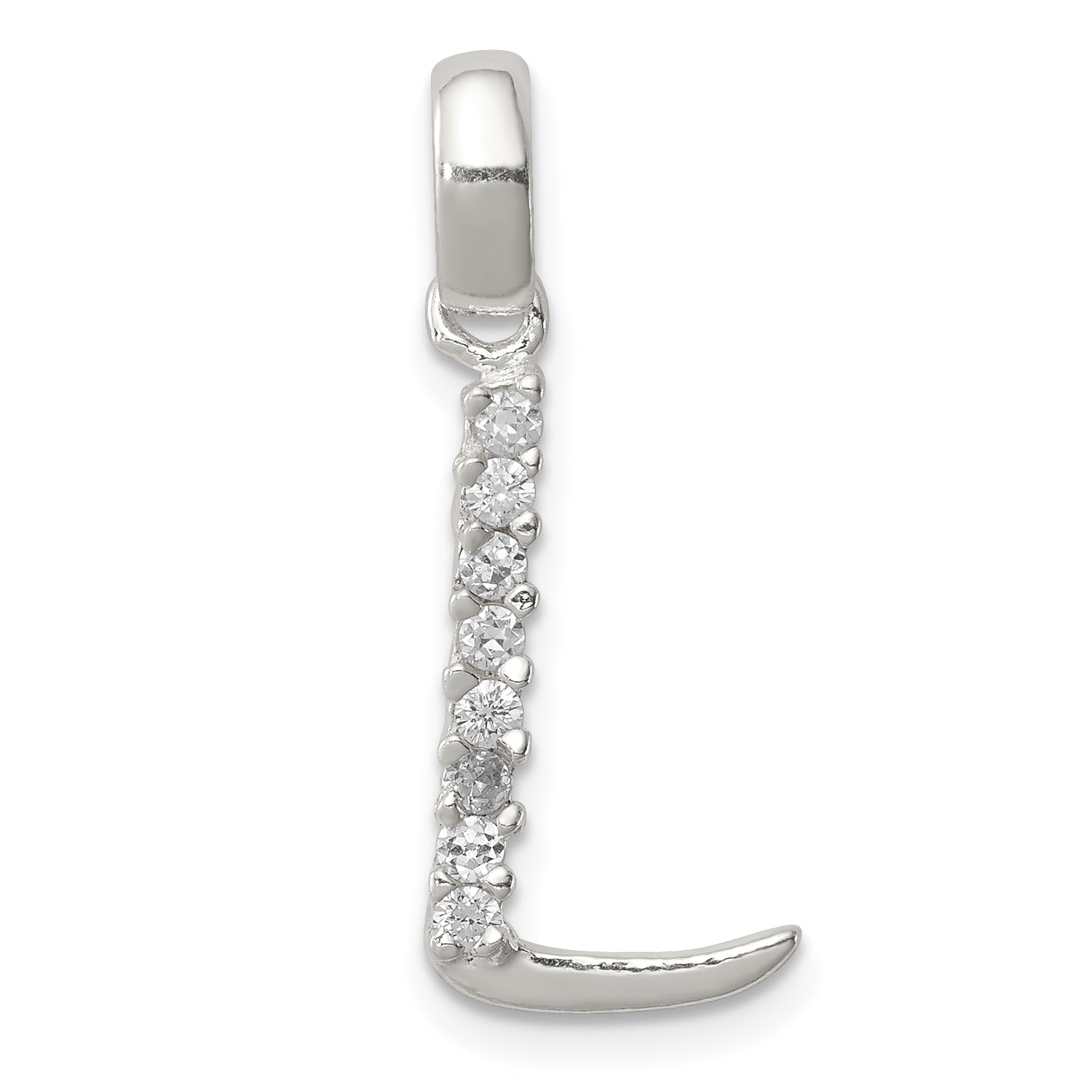 Sterling Silver CZ Letter L Initial Pendant Main image