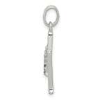Sterling Silver 925 CZ Initial M Pendant with Anti-Tarnish Finish