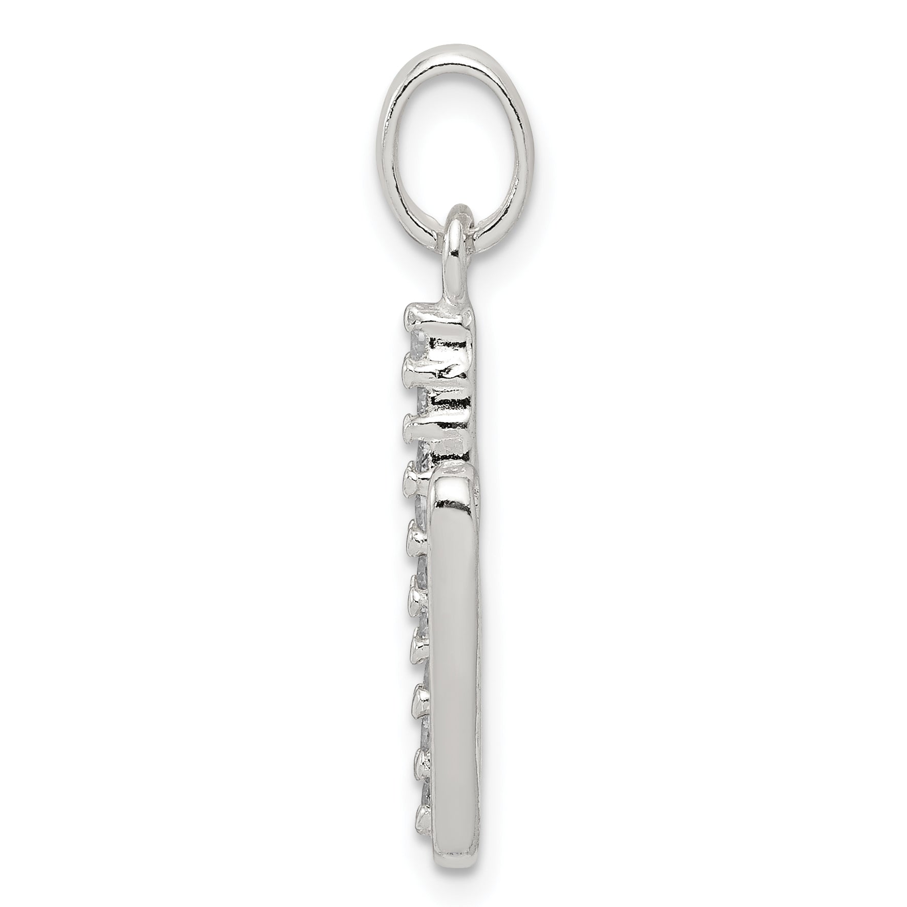 Sophia Jewelers Sterling Silver CZ Initial N Pendant with Anti-Tarnish Finish Secondary image