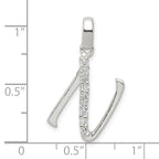 Sophia Jewelers Sterling Silver CZ Initial N Pendant with Anti-Tarnish Finish