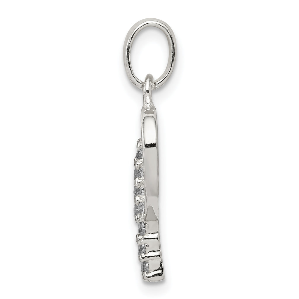Sophia Jewelers Sterling Silver CZ P Initial Pendant with Anti-Tarnish Finish
