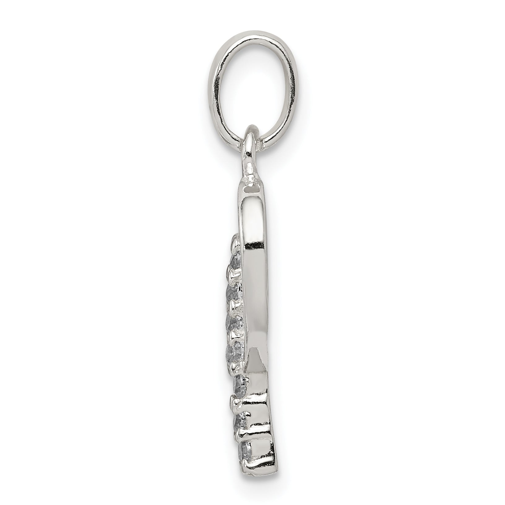 Sophia Jewelers Sterling Silver CZ P Initial Pendant with Anti-Tarnish Finish