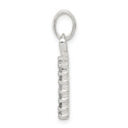 Sterling Silver 925 CZ Initial T Pendant with Anti-Tarnish Coating