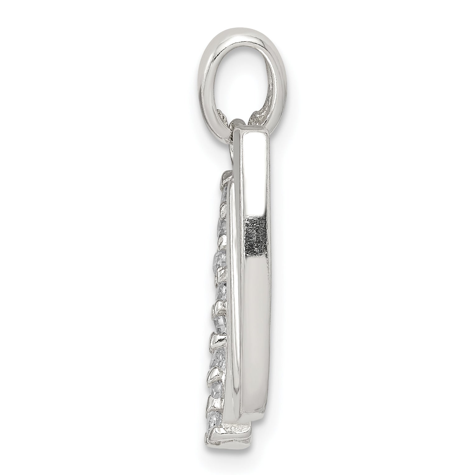 Sophia Jewelers Sterling Silver CZ Initial W Pendant with Clear Sparkle Secondary image