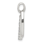 Sophia Jewelers Sterling Silver CZ Initial W Pendant with Clear Sparkle