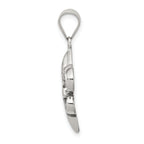 Sophia Jewelers Men's Sterling Silver Antiqued Fleur De Lis Pendant
