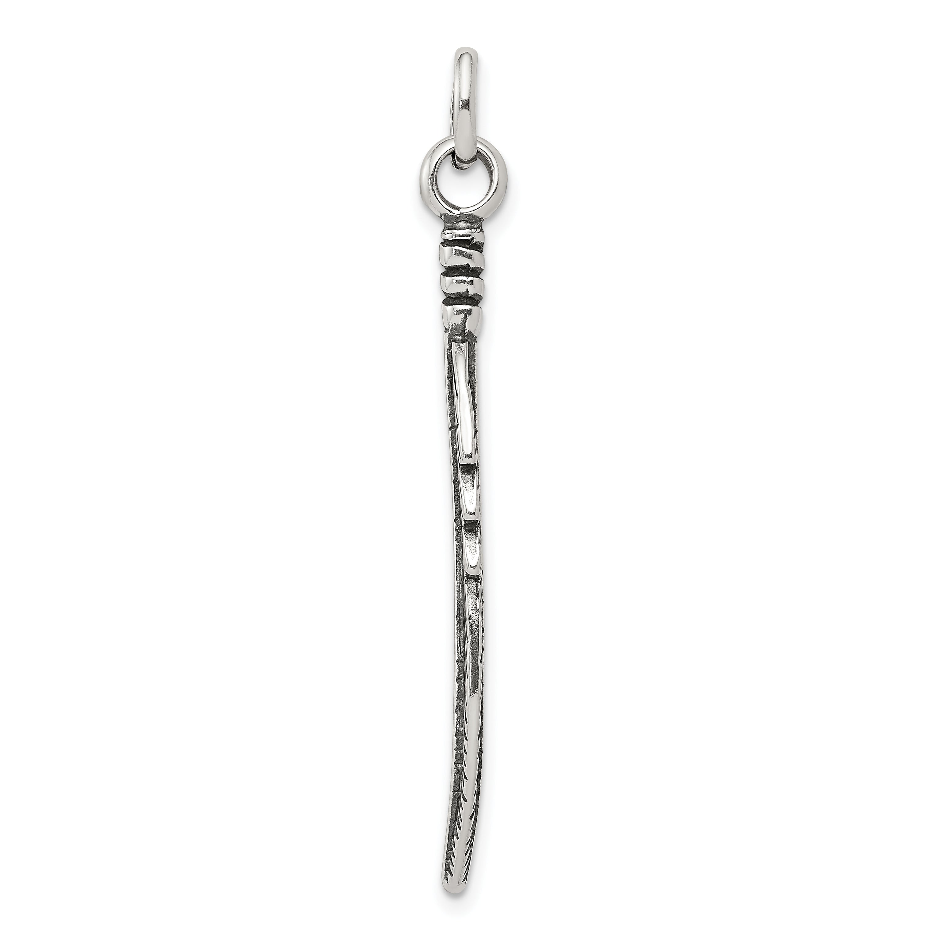 Sophia Jewelers Men's 925 Sterling Silver Antiqued Feather Pendant Secondary image