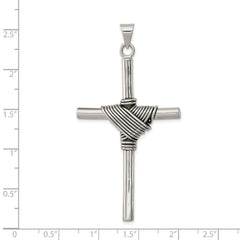 Sterling Silver 925 Antiqued Cross Pendant with 3D Design