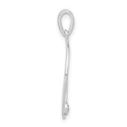 Sophia Jewelers Sterling Silver CZ Rose Oval Pendant Polished Elegance