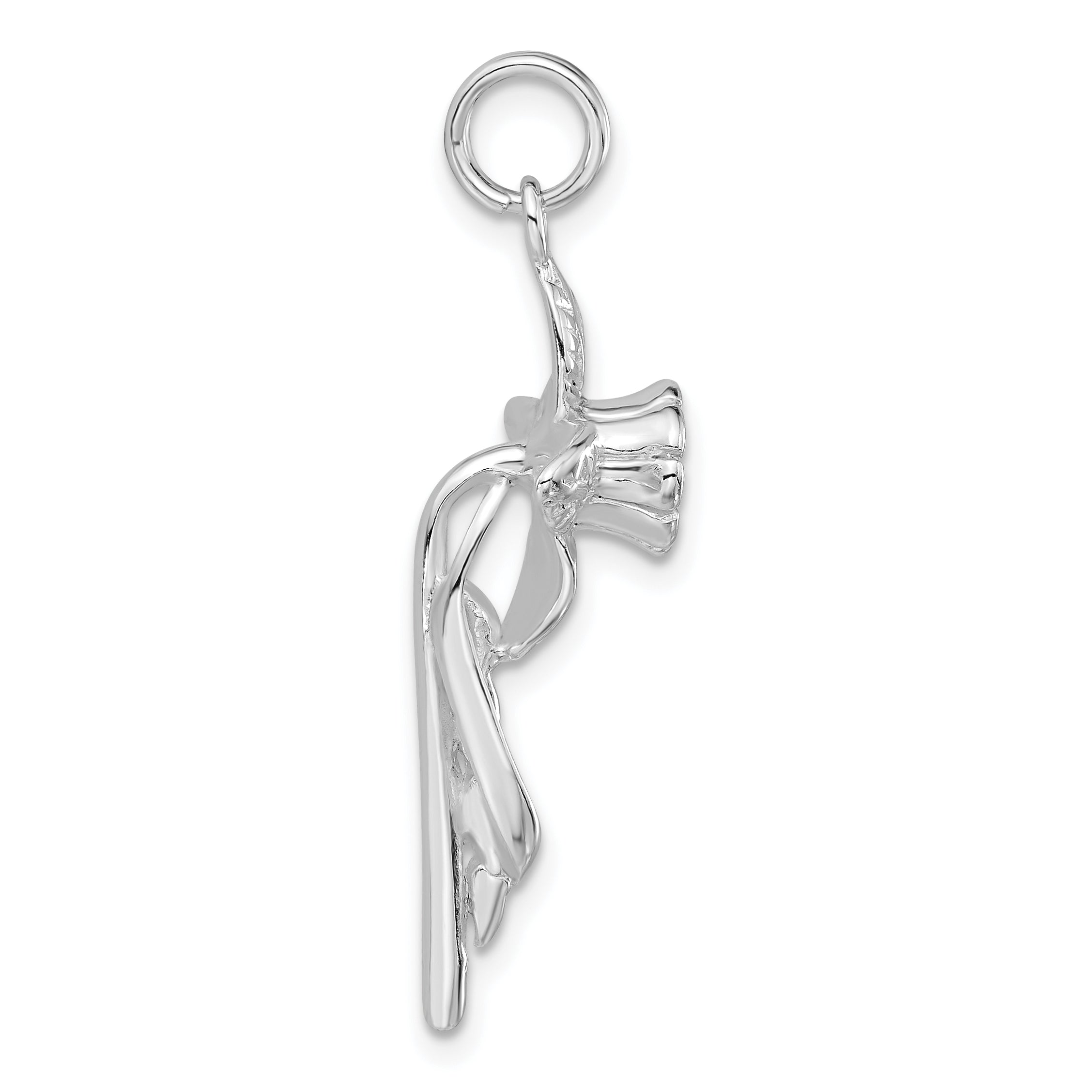 Sophia Jewelers Sterling Silver 925 Polished Flower Charm for Women Secondary image