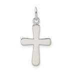 Sterling Silver 925 Polished Cross Charm with Anti-Tarnish Finish for Children
