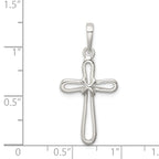 Sophia Jewelers Elegant Sterling Silver Polished Cross Pendant, Tarnish Resistant