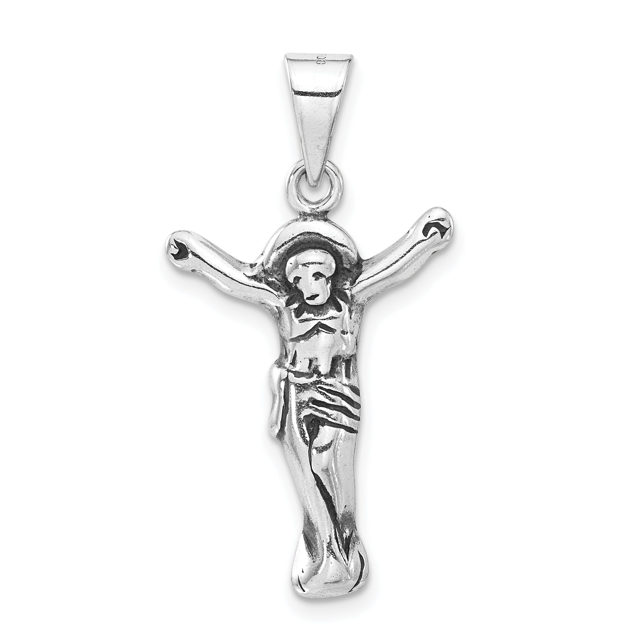 Sterling Silver Polished & Antiqued Corpus (Crucified Christ) Pendant