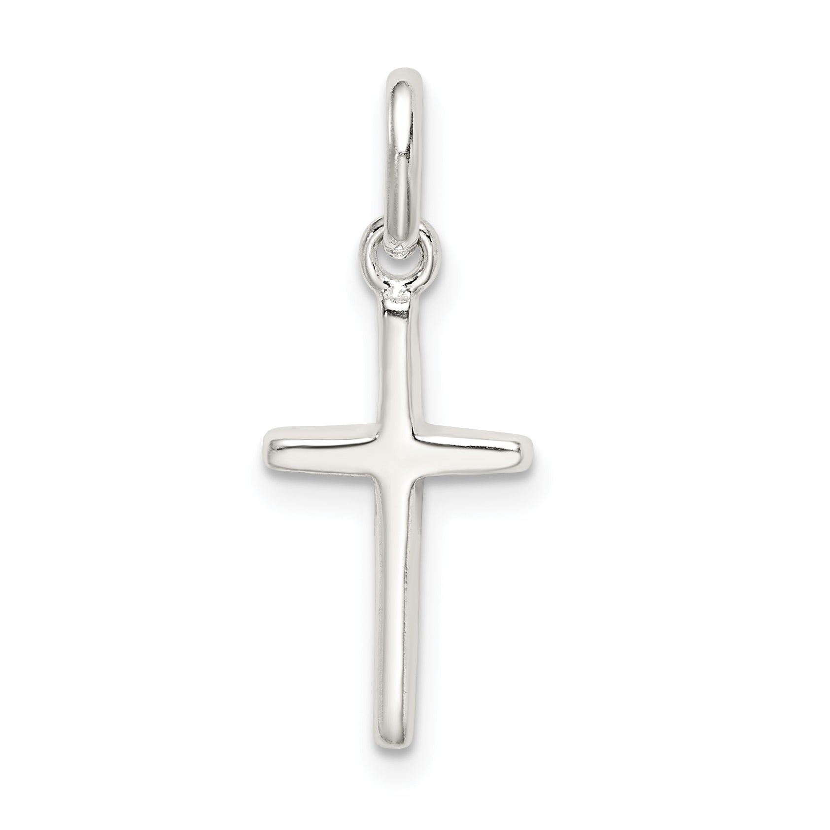 Sterling Silver 925 Polished Cross Pendant Anti-Tarnish Solid Design