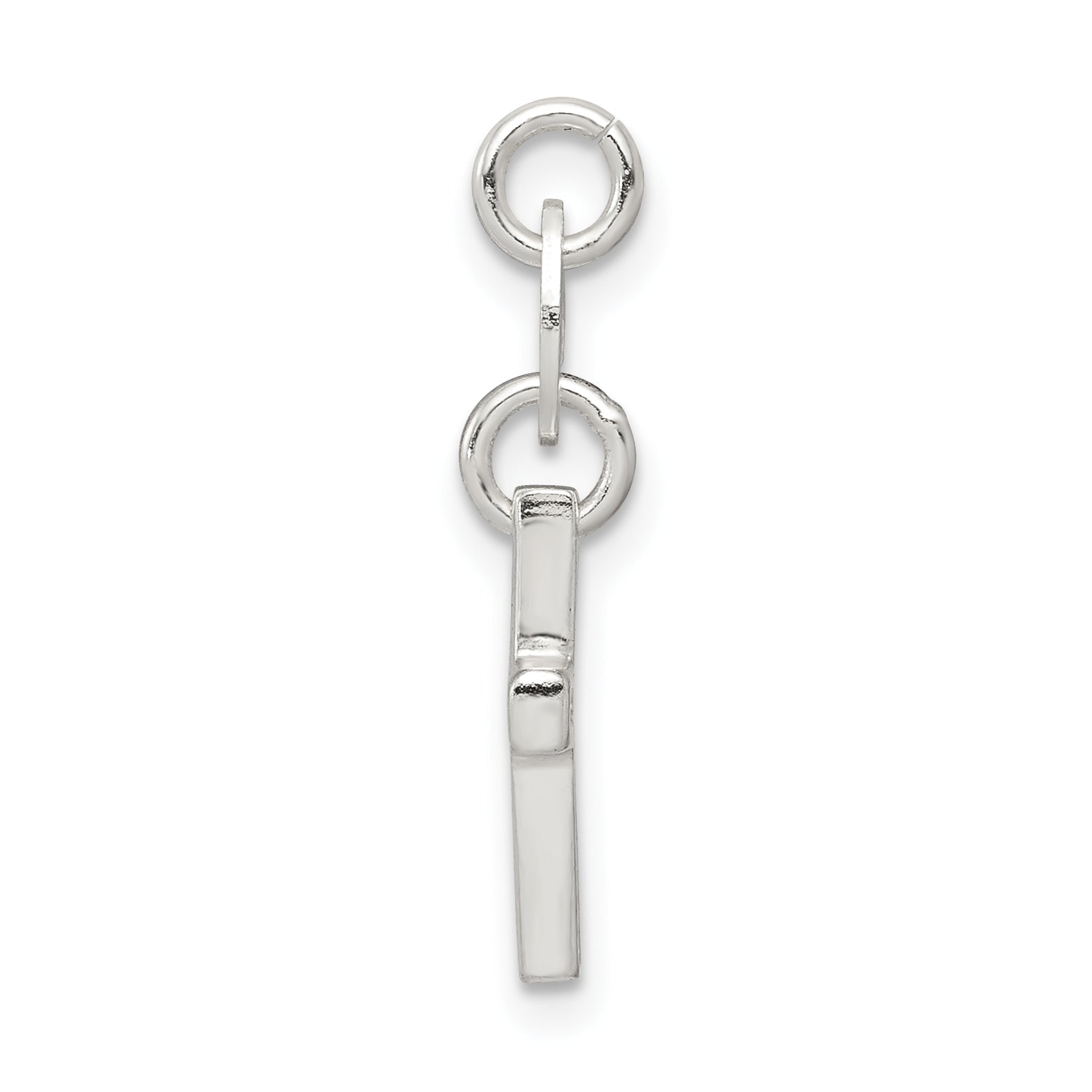 Sterling Silver 925 Cross Charm with Polished CZ Elegance