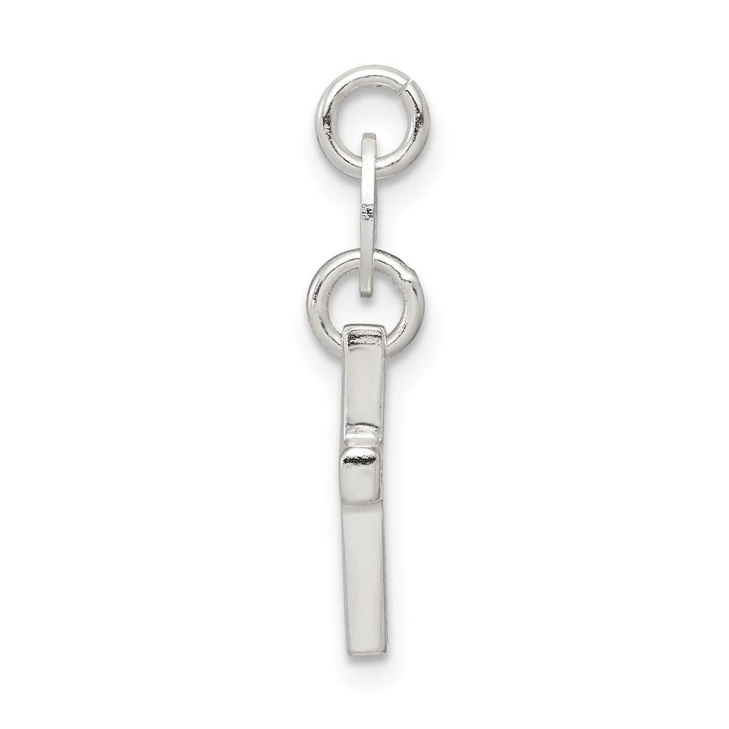 Sterling Silver 925 Cross Charm with Polished CZ Elegance