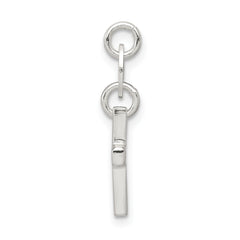 Sterling Silver 925 Cross Charm with Polished CZ Elegance