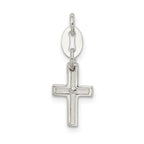 Sterling Silver 925 Cross Charm with Polished CZ Elegance
