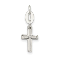 Sterling Silver 925 Cross Charm with Polished CZ Elegance