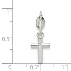 Sterling Silver 925 Children's Cross Charm Polished Anti-Tarnish Finish